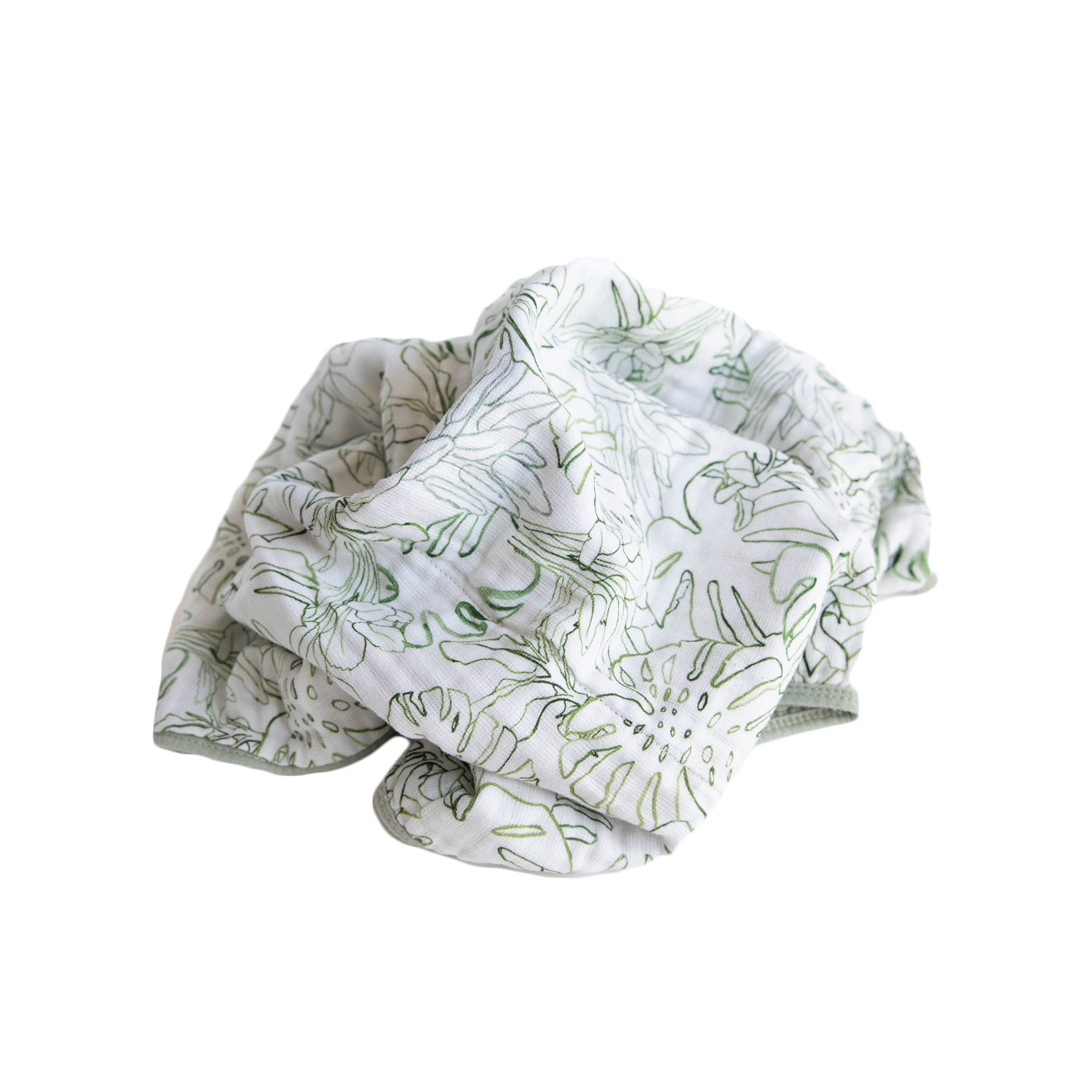 Red Rovr 100% Organic Cotton Muslin Quilted Infant Blanket, Unisex, Jungle Leaf