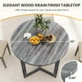 thumbnail image 3 of Kadyn 36 Inch Round Wood Dining Room Table with Wing-shaped Pedestal Base for 2-4 People, Dining Table for Dining Room, Living Room, Restaurant, Black, 3 of 7