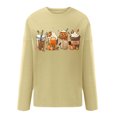 thumbnail image 4 of ICHUANYI Clearance Women Print Round-Neck Long Sleeve Loosen Single Sweatshirt Tops Pullover Blouse ICHUANYI "ICHUANYI", 4 of 5