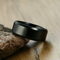 thumbnail image 6 of 8mm Black Polished Smooth Band 316L Stainless Steel Men's Wedding Ring Size 5-13, 6 of 7