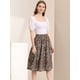 thumbnail image 3 of Falda Midi Para Mujer Allegra K Faldas Con Gradas Casuales Con Cintura Elástica Y Una Línea Marrón XL, 3 of 6