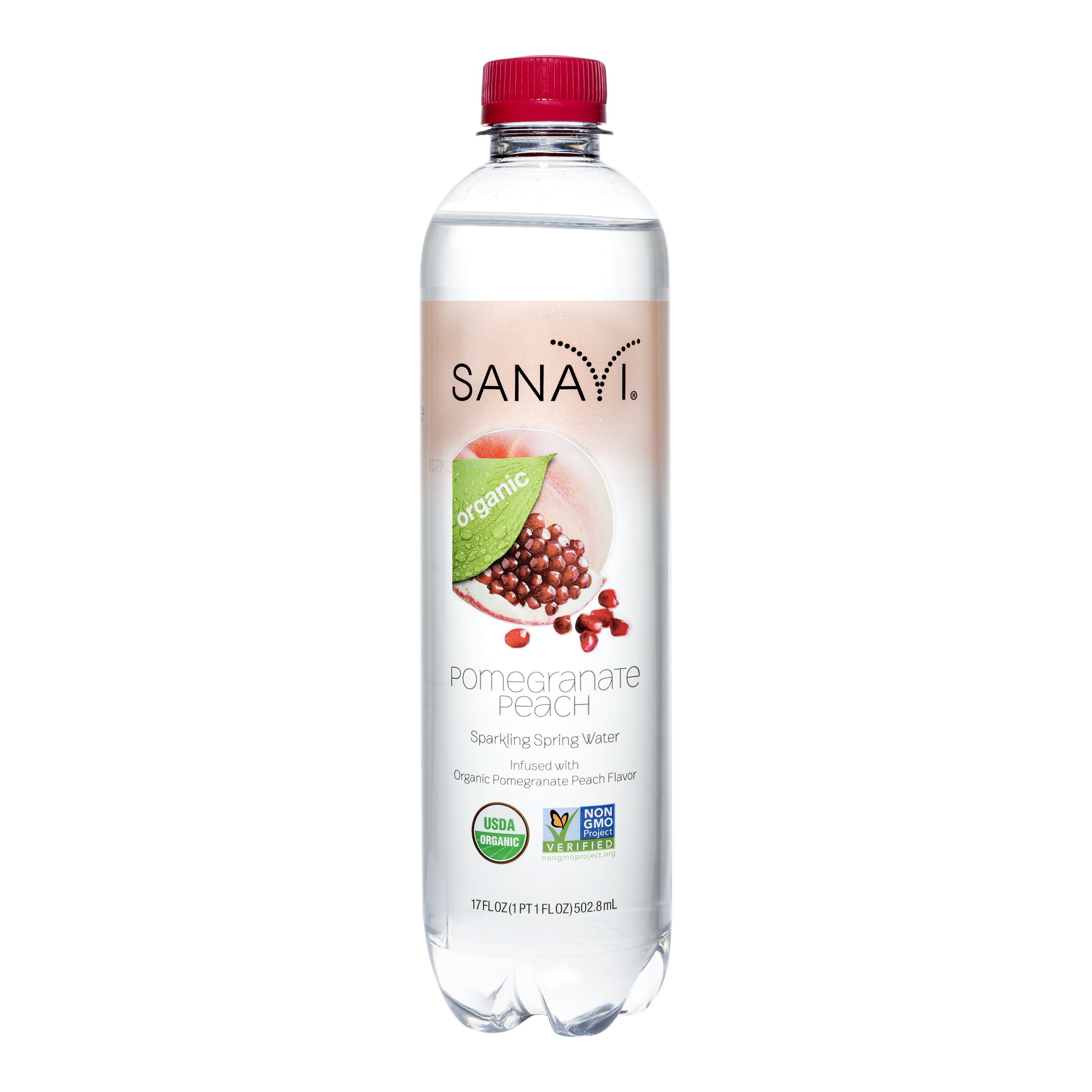 Sanavi Usda Certified Organic Flavored Sparkling Pomegranate Peach Spring Water Zero Calories No Added Sweeteners Bpa Free Bottle 17 Fo Pack Of 24 Walmart Com Walmart Com