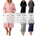 thumbnail image 3 of Robes for Women Fleece Robes Hooded Cozy Soft Warm Plush Women Robe Plush Long Bathrobe, 3 of 8