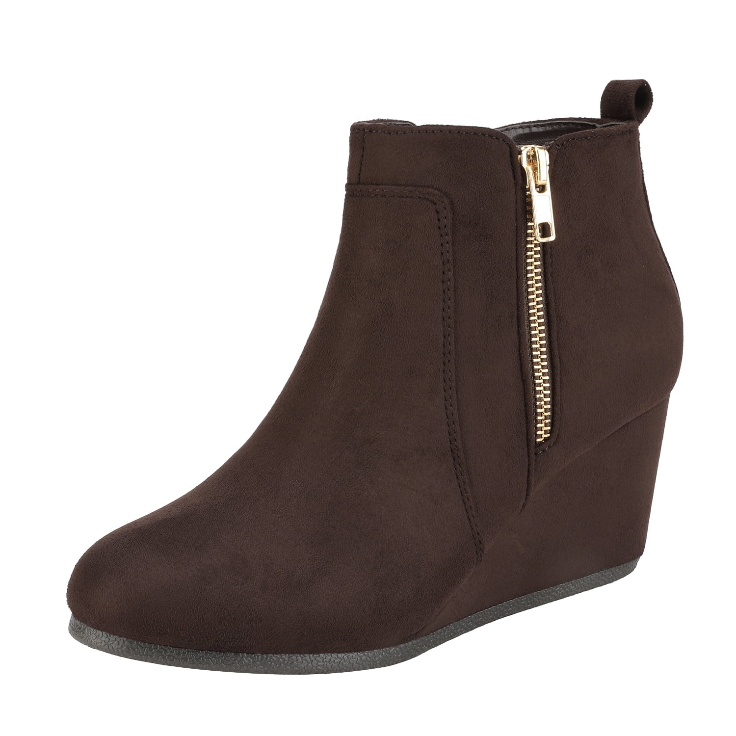 solid wedge ankle boots