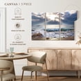 thumbnail image 5 of Elephant Stock Ocean At Sunrise Wall Art - Horizontal Multi Panel Canvas - Living Room Wall Decor - Beach Multi Panel - Beige And Blue Decor - 45" x 28", 5 of 8