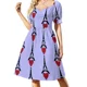 thumbnail image 2 of Vestido de manga corta con estampado de acuarela rosa intenso del estado de Minnesota (EE. UU.) para mujer, 2 of 8
