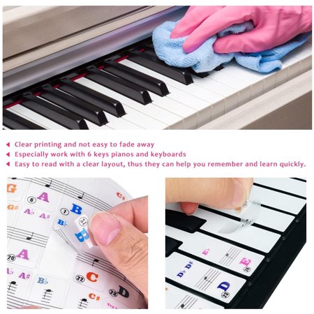 61 key piano sticker removable piano keyboard sticker labels for