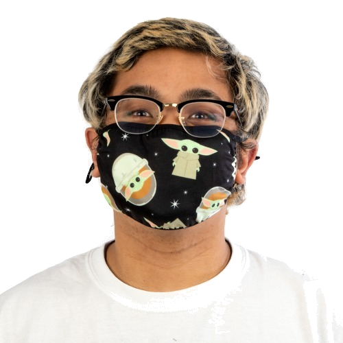 3 Pack All Over Print Star Wars Baby Yoda Black Face Mask