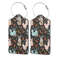 thumbnail image 5 of Rocae Rabbit Is Eating Carrots for Leather Luggage Baggage Tags ID Label Privacy Cover ID Label with Stainless Steel Loop and Address Card, 5 of 5