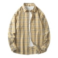 thumbnail image 2 of Busydd Shirts for Men Plus Size M-4XL Trendy Plaid Long Sleeve Shirt Turndown Collar Button Up Shirt Comfy Oversized Casual Shirts, 2 of 8