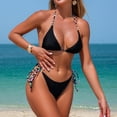 thumbnail image 6 of Swimming Suits for Women, 2 Piece Swimsuit for Women, Womens Bathing Suits, Women's Bikini Set High Cut Triangle Tie Swimsuit Two Piece Beads Shoulder Straps Bathing Suit, Black L, 6 of 6