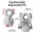 thumbnail image 3 of Head Protector Backpack, Adjustable Cartoon Animal Walking Cushion Backpack, Soft Wearable Plush Pad for Supervised Walking Practice, Elephant Design, 18M+, 3 of 7
