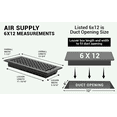 thumbnail image 5 of Achtek Air Supply Vent 6"x 12" Duct Opening (Overall 7-1/2"x 13-3/4") Solid Cast Aluminum Register Cover | Powder Coated, 5 of 12