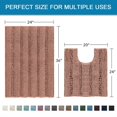 thumbnail image 2 of 2-Piece Bathroom Rug Set, 20" x 32" Plus 17" x 24", Extra Thick Chenille Striped Long Pile Bath Mats, Non-Slip Floor Mat For Bathroom, 2 of 6