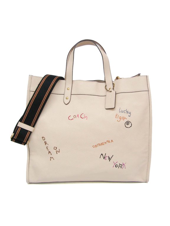 Pre-Owned Coach Field Tote 40 C3943 Men,Women Leather Shoulder Bag,Tote Bag Light Beige