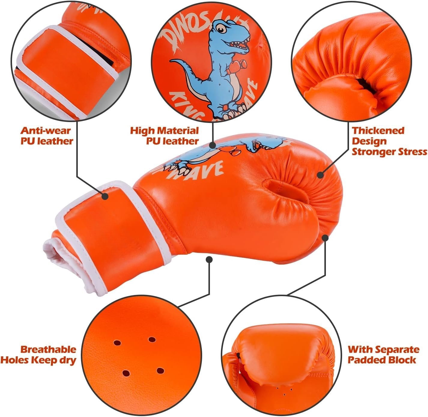 Boxing Gloves for Boys and Girls, Youth Boxing  Gloves for  3-15, 4&6OZ Punching Bag Kickboxing Thai Mitts MMA  Sparring Gloves