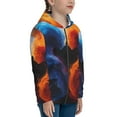 thumbnail image 5 of Pofeuu Red And Blue Abstract Print Teenage Zipper Hoodie Sweatshirts Hooded Casual Jackets With Pocket For Boys Girls-Small, 5 of 6