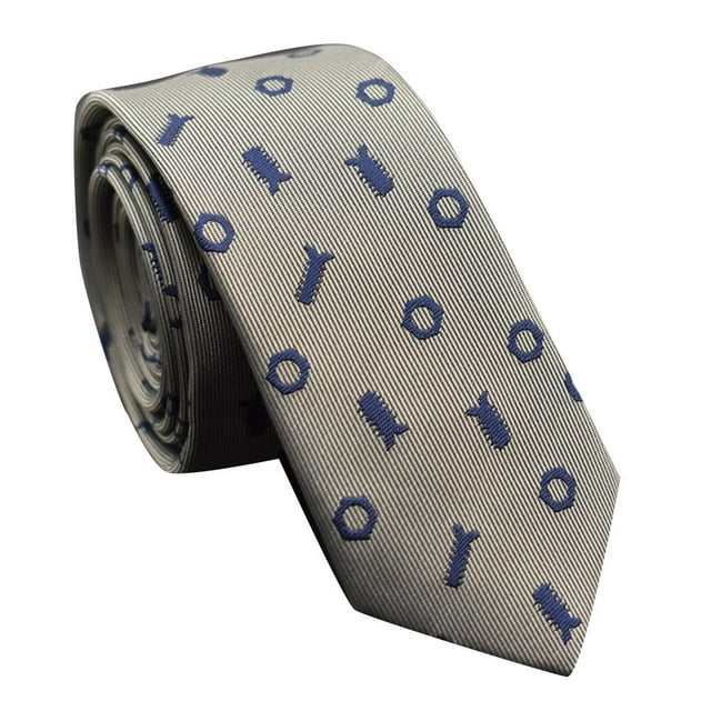 tredstone Cravate Dessin Animé Homme Mince Unie Cravate Polyester Soie Étroite Mince Tissée Fête 3