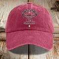 thumbnail image 3 of PMVFHDE Women's Washed Distressed Denim Printed Baseball Cap With Print Casual Style Red, 3 of 3