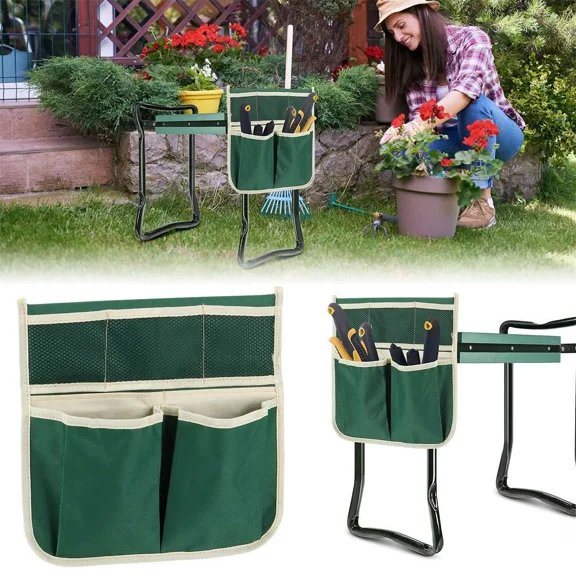 PURELY- Garden Kneeler Seat Eva Folding Portable Tool Side Pouch Bag For Bench