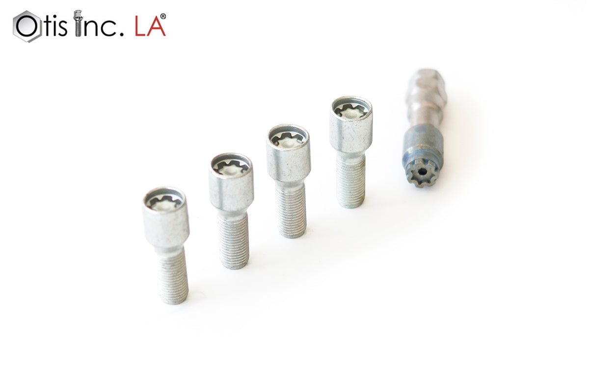 Farad Microlock Wheel Lock Bolt M12x1.25x25, Cone Seat, Silver, One Key