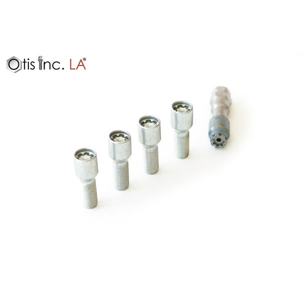 Farad Microlock Wheel Lock Bolt M12x1.25x25, Cone Seat, Silver, One Key