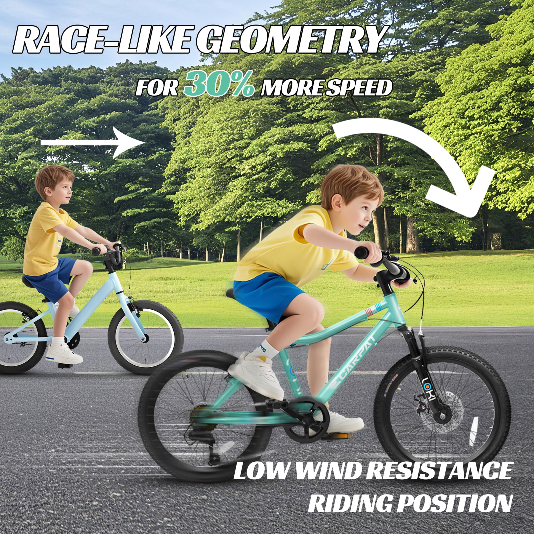 Xlluproid 20" Mountain Bike,7 Speed Teenager Children Kids' Bicycles,Front Suspension Disc Brake Rear V-Brake,High Steel Frame for Outdoor Adventure,Green