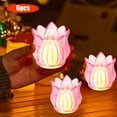 thumbnail image 2 of Luoshdecor Plastic Led Light Candle,6Pcs Flameless Tulip Crystal Tealight Candle for Wedding, Birthday Party, Home Table Centerpiece Décor, 2 of 6