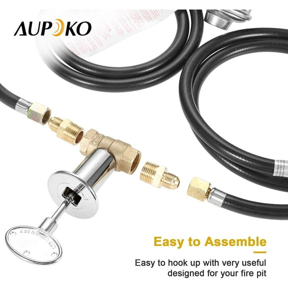 Aupoko Fire Pit Installation Kit with 150K BTU Propane Gas Valve Control Assembly System Kit
