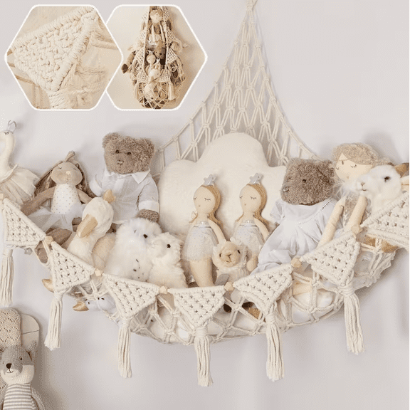 Toy Hammock,Stuffed Animal Hammock Corner,Toy Net Bag,Hanging Storage