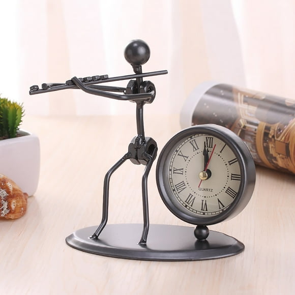 Iumwxz wall clock Creative Wrought Iron Musical Instrument Villain Clock Wrought Iron Personality Clock horloge murale Multicolor metal hometrends