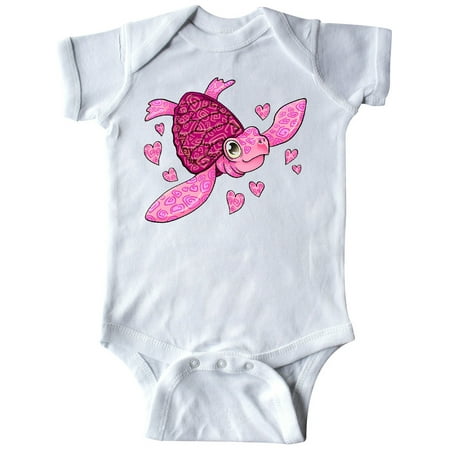 

Inktastic Valentine s Day Cute Pink Sea Turtle with Hearts Gift Baby Boy or Baby Girl Bodysuit