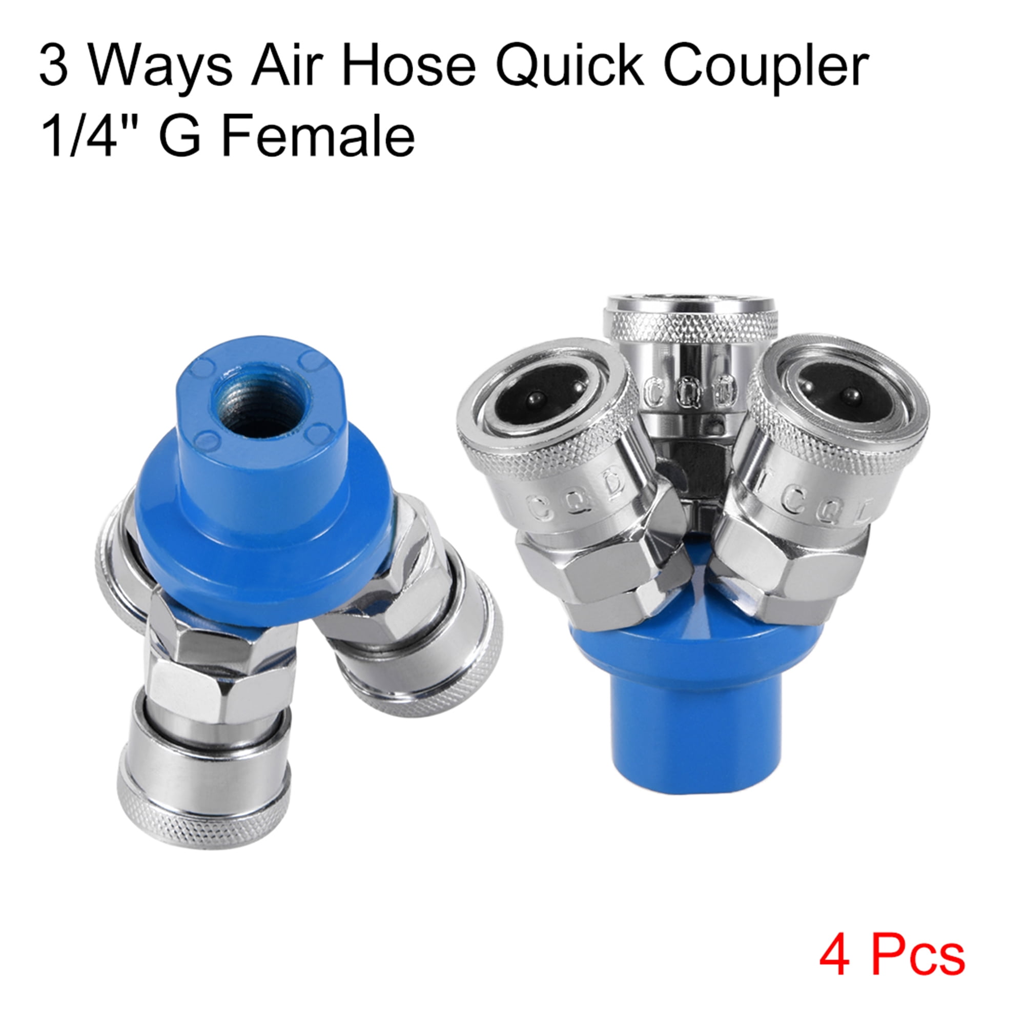 Manifold Splitter Coupler 1/4" G Thread 3 Way Air Hose Quick Coupler
