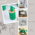 thumbnail image 5 of Green Soap and Lotion Pump Dispenser Padang with Bamboo Top - 10 fl oz - Perfect for Kitchen and Bathroom Countertops, 5 of 8