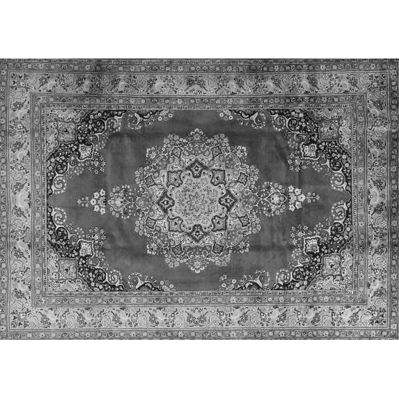 Ahgly Company Indoor Rectangle Medallion Gray Traditional Area Rugs, 8' x 12'