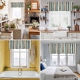 thumbnail image 5 of Boho Vertical Stripe Valance Curtain Green Beige Simple Lines Window Valances Rod Pocket Short Curtains Window Treatments for Kitchen Bedroom Bathroom Laundry 54" x 18", 5 of 9