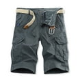 thumbnail image 2 of IROINNID Cargo Shorts for Men Pure Color Outdoors Pocket Beach Work Trouser Cargo Shorts Pant,Gray, 2 of 5