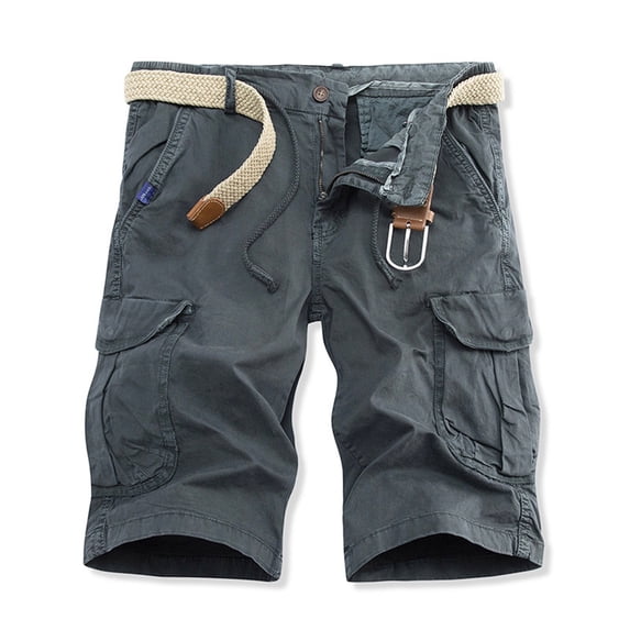 Tdoqot Outdoor Realxed Fit With Pockets Casual Knee Length Cargo Shorts for Men Gray Size XL