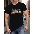 thumbnail image 1 of Halloween T-Shirt, Pug Print, Casual Short Sleeve Summer T-Shirt, Machine Wash, Regular Version, Crew Neck, 1 of 6