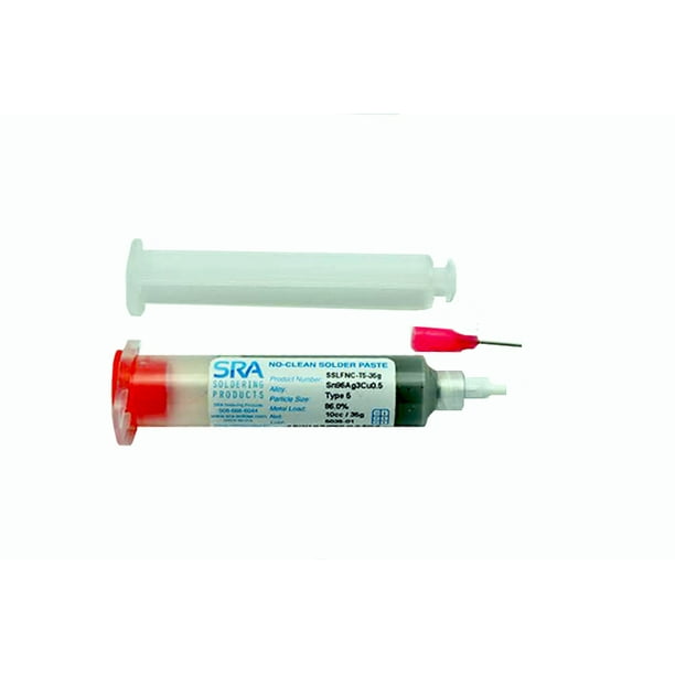 SRA SAC 305 Lead Free Solder Paste T5 35 Grams in a 10cc Syringe