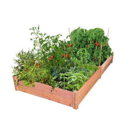 GrowGardens 4' x 8' x 11" Redwood Raised Garden Bed