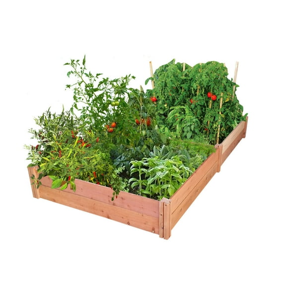 GrowGardens 4' x 8' x 11" Redwood Raised Garden Bed