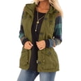 thumbnail image 2 of Women Casual Vest Jacket Sleeveless Drawstring Jacket with Pockets, 2 of 4