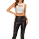 thumbnail image 1 of INSPIRAR CHIC Camisetas sin mangas para mujeres, tops cortos metálicos brillantes, clubwear, talla XL, plateado, 1 of 6