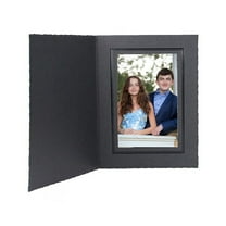 Cardboard Photo Folders Black w/Black Foil 4x6 Vertical (25 Pack)