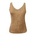 thumbnail image 3 of Wang6 Women Sequin Tank Tops Plus Size Sparkly Deep V Neck Summer Cami Tops Trendy Loose Fit Sleeveless T Shirts Tees Gold S, 3 of 3