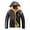 #109-Black, variant on Donemore Men's Windproof Warm Fleece-Lined Faux Leather Jacket with Hood, Stand Collar & Multiple Zipper Pockets for Outdoor Casual Wear