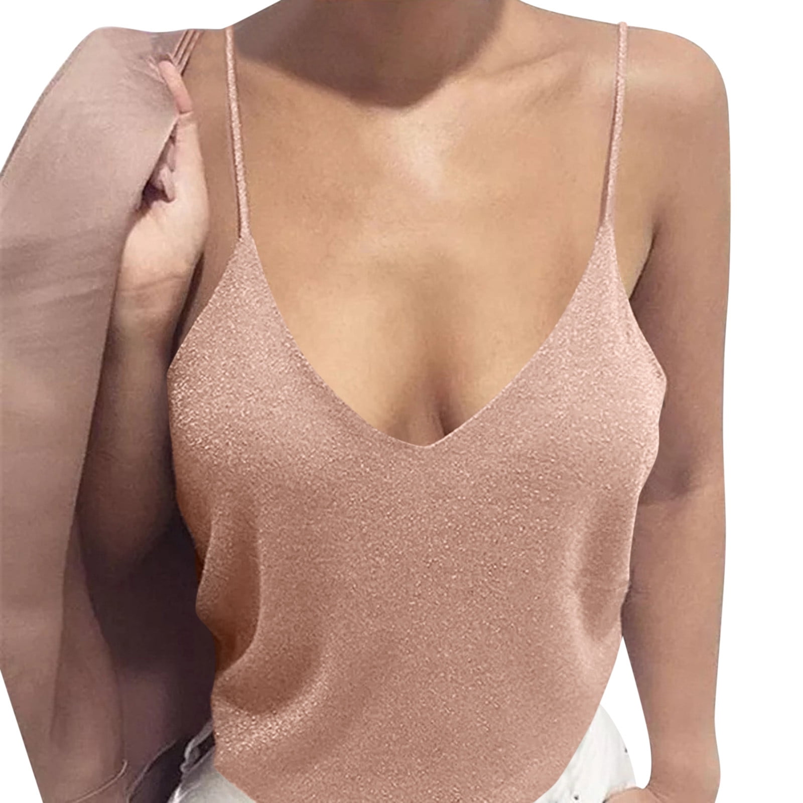 トップス logo gradation camisole white JDEFEG Biker Crop Top Bling Tank Tops for Women Casual Slim
