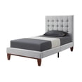 thumbnail image 2 of Bergren Light Grey Linen Bed - Button Tufted Twin, 2 of 9