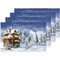 thumbnail image 5 of EREHome Ensemble de 4 Sets de Table Hiver Pin Forêt Support de Assiette 12x18 Pouces, 5 of 5